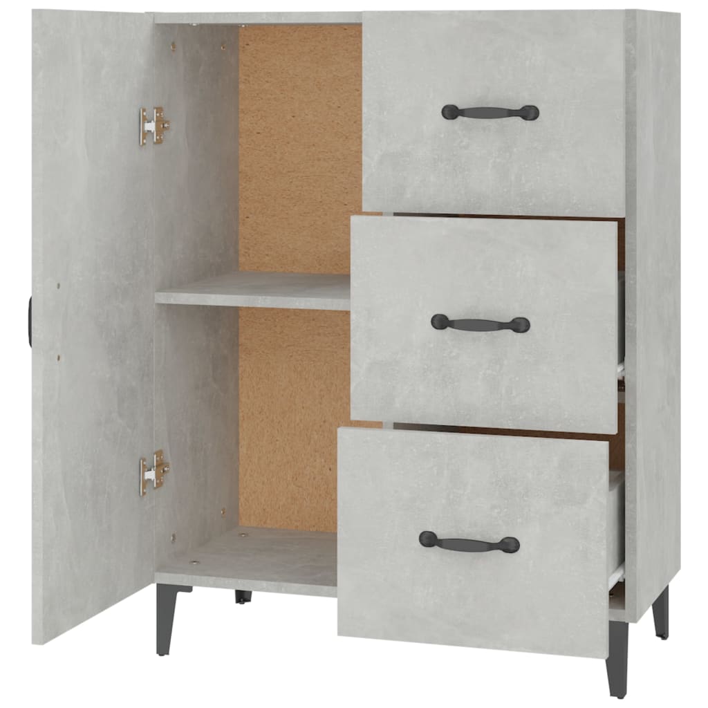 skænk 69,5x34x90 cm konstrueret træ betongrå