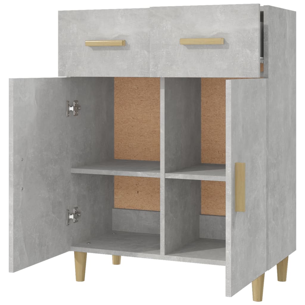 skænk 69,5x34x89 cm konstrueret træ betongrå