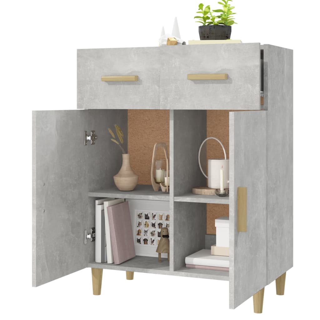 skænk 69,5x34x89 cm konstrueret træ betongrå