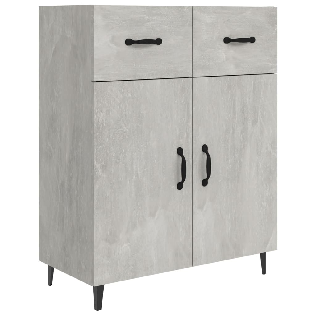 skænk 69,5x34x90 cm konstrueret træ betongrå