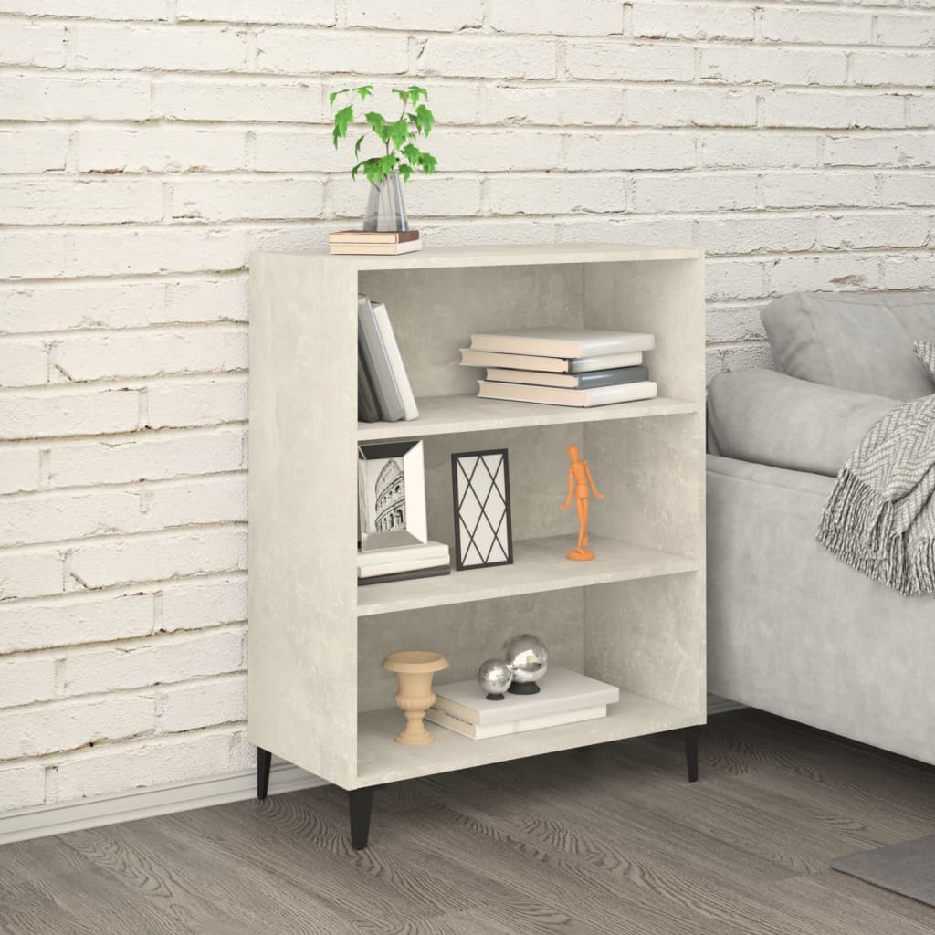 skænk 69,5x32,5x90 cm konstrueret træ betongrå