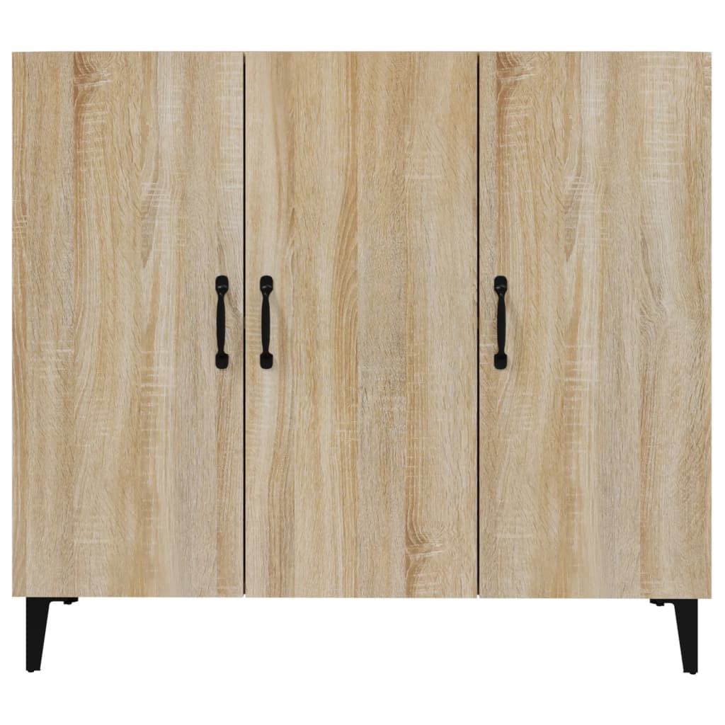 skab 90x34x80 cm konstrueret træ røget egetræsfarve