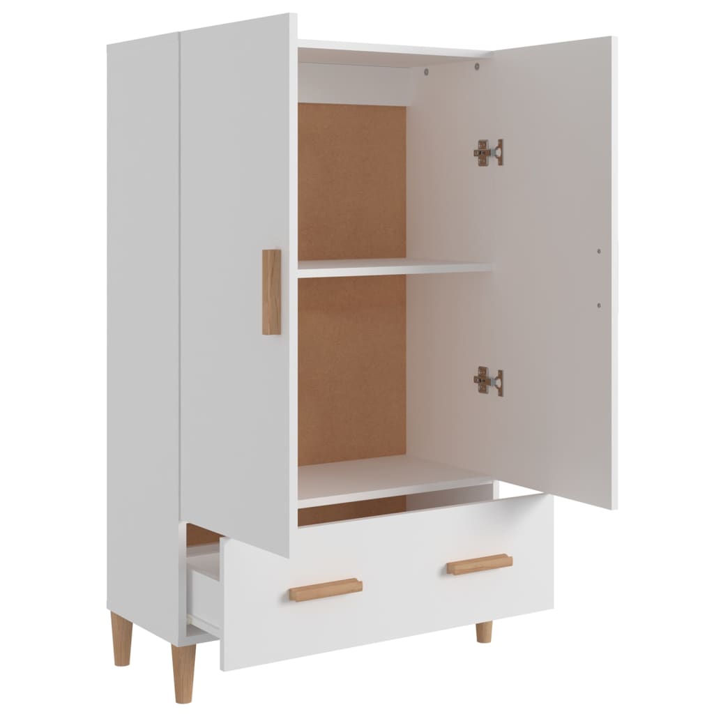 skab 70x31x115 cm konstrueret træ hvid