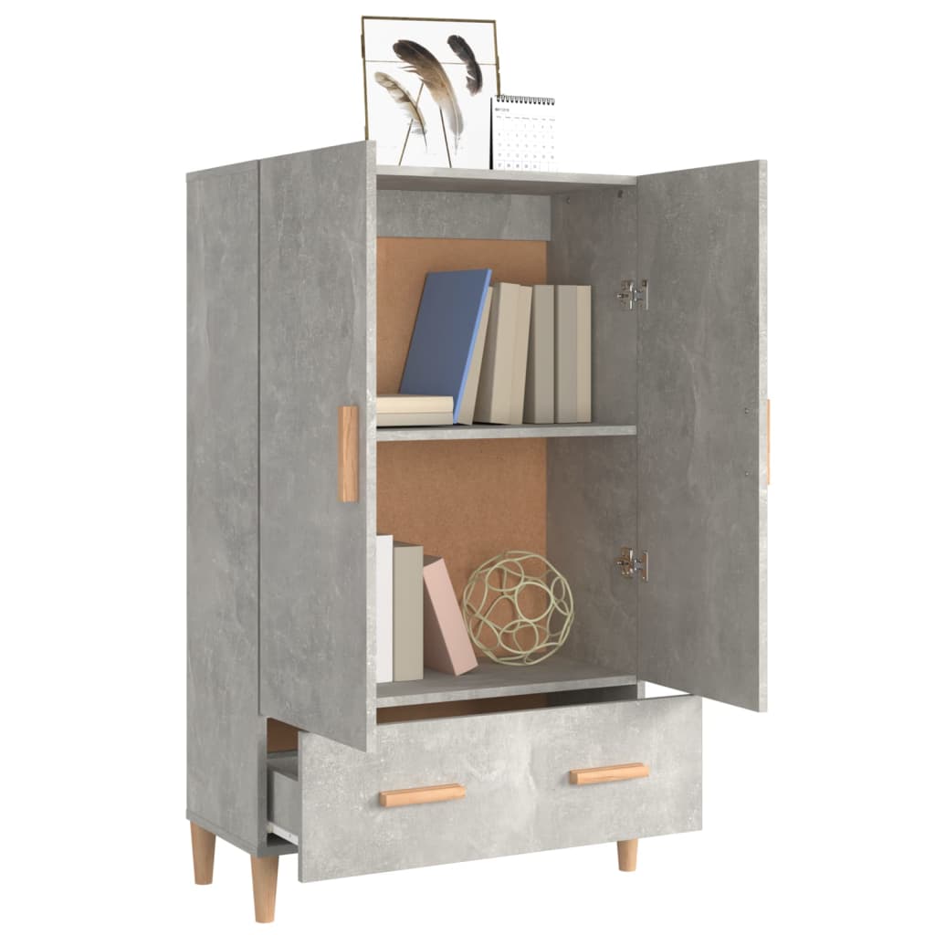 skab 70x31x115 cm konstrueret træ betongrå