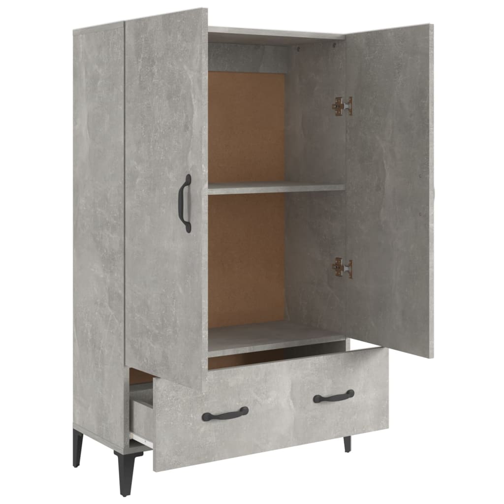 skab 70x31x115 cm konstrueret træ betongrå