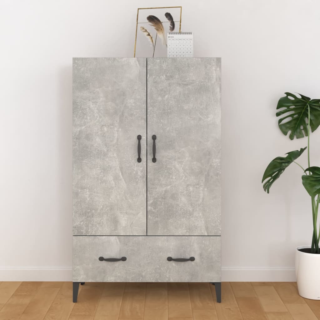 skab 70x31x115 cm konstrueret træ betongrå