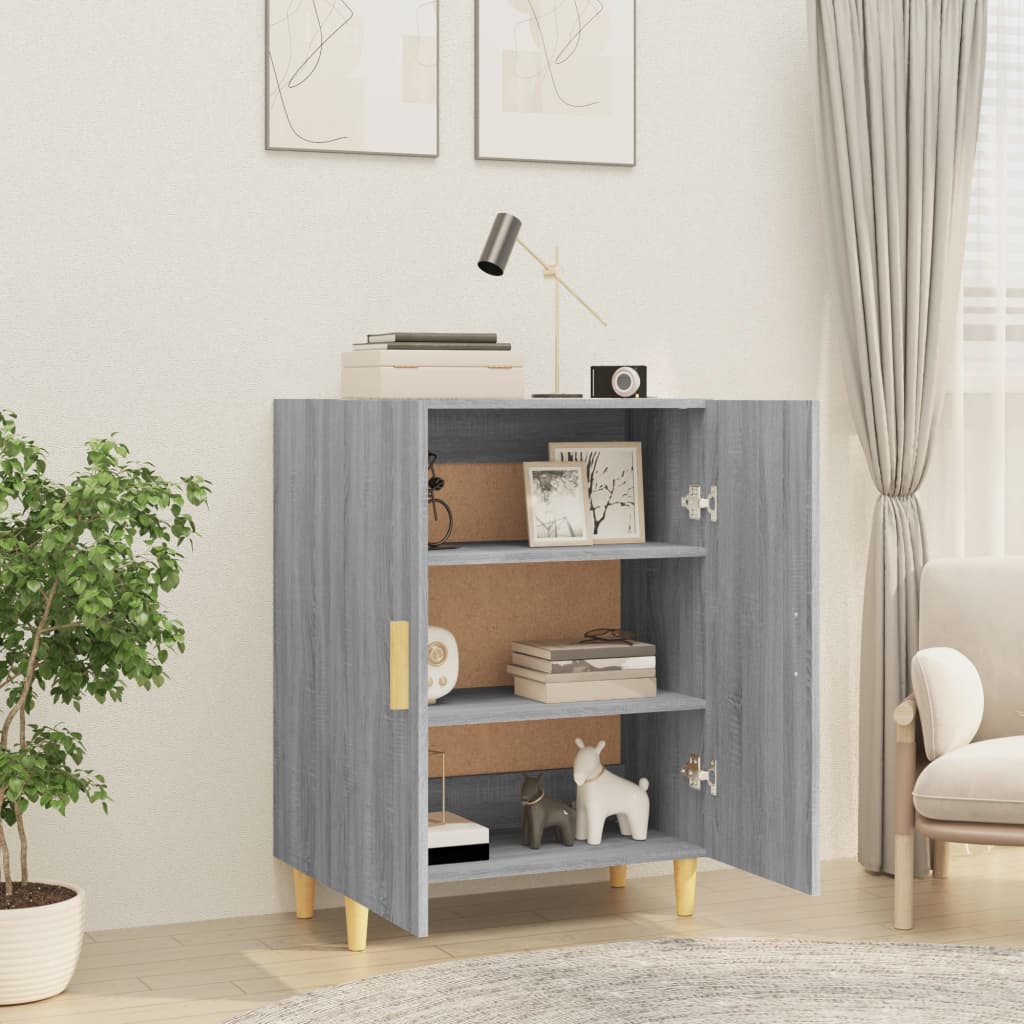 skænk 70x34x90 cm konstrueret træ grå sonoma-eg
