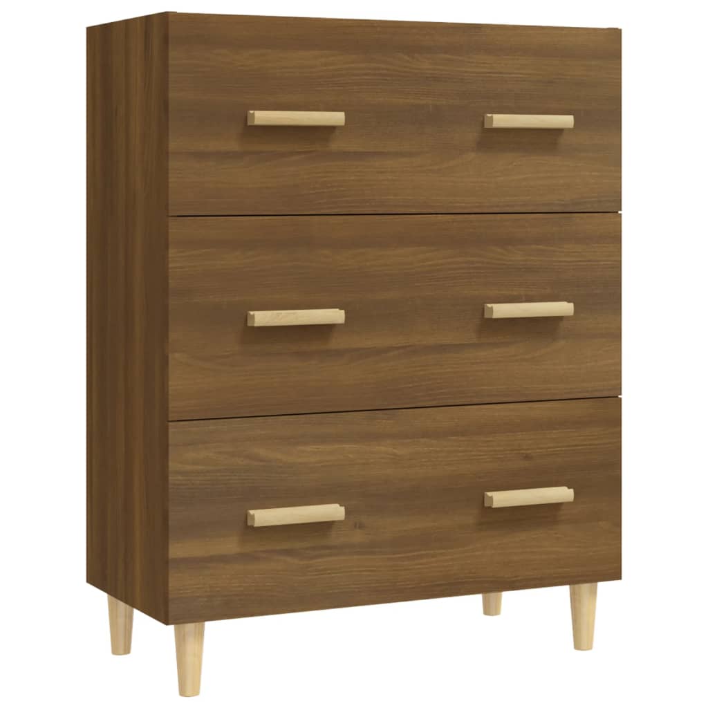 skænk 70x34x90 cm konstrueret træ brun egetræsfarve