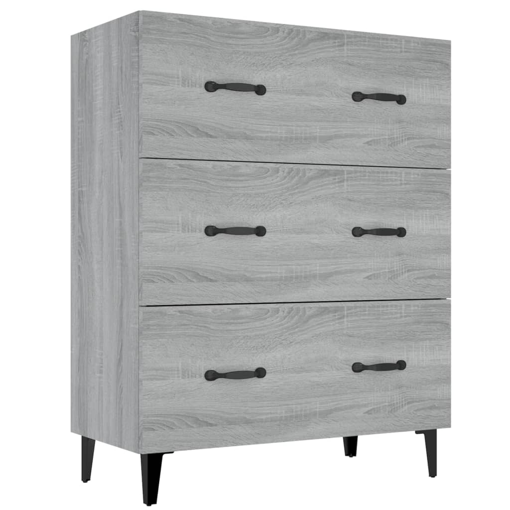 skænk 69,5x34x90 cm konstrueret træ grå sonoma-eg