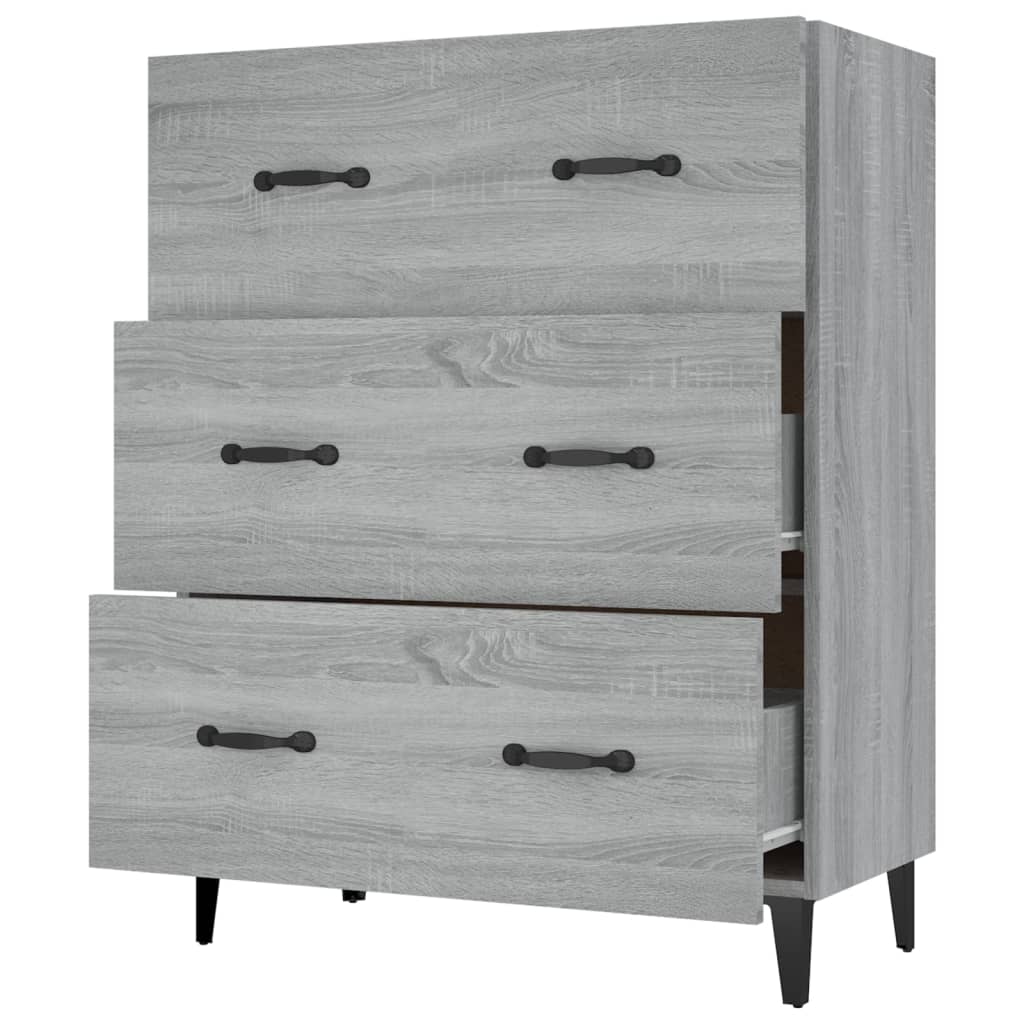 skænk 69,5x34x90 cm konstrueret træ grå sonoma-eg