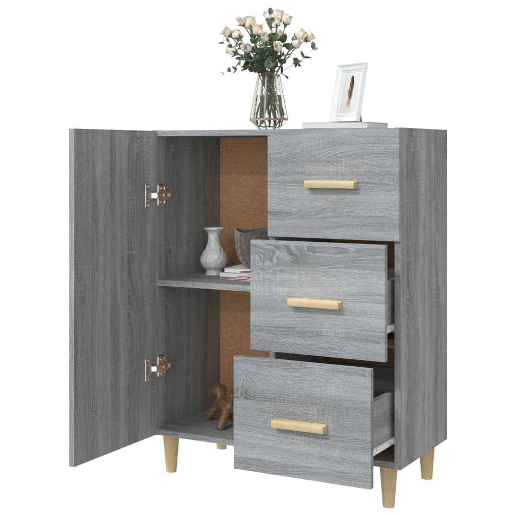 skænk 69,5x34x90 cm konstrueret træ grå sonoma-eg