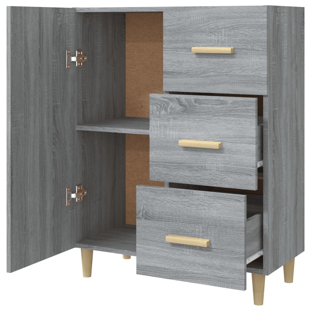 skænk 69,5x34x90 cm konstrueret træ grå sonoma-eg