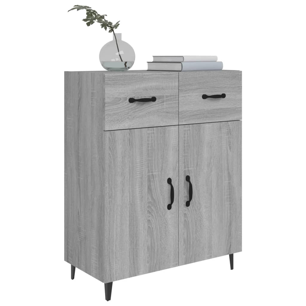 skænk 69,5x34x90 cm konstrueret træ grå sonoma-eg