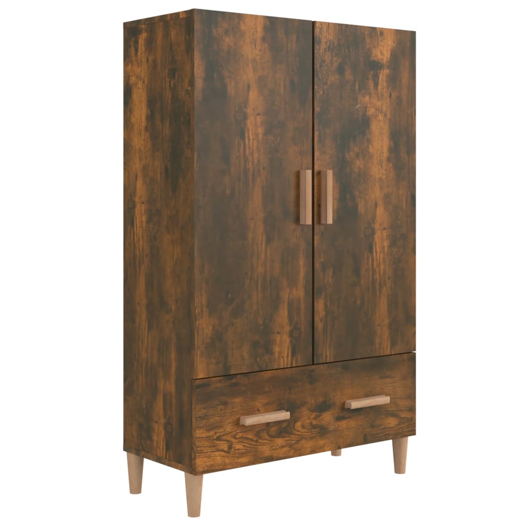 skab 70x31x115 cm konstrueret træ røget egetræsfarve