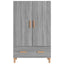 skab 70x31x115 cm konstrueret træ grå sonoma-eg