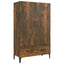 skab 70x31x115 cm konstrueret træ røget egetræsfarve