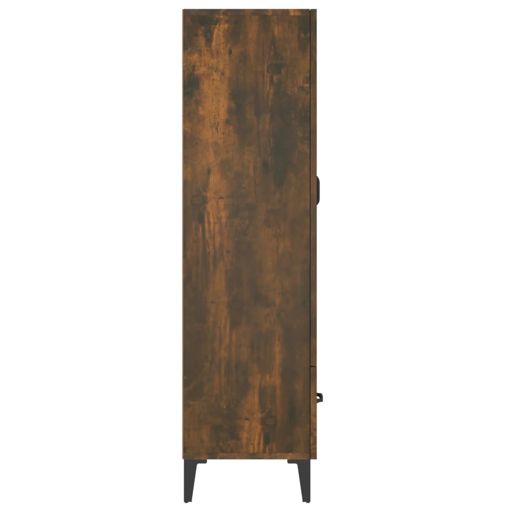 skab 70x31x115 cm konstrueret træ røget egetræsfarve