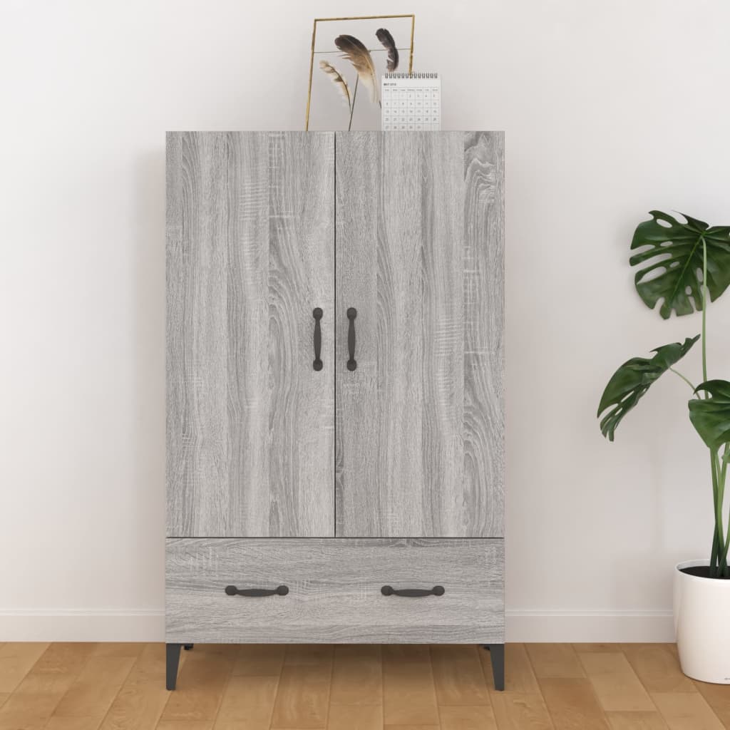 skab 70x31x115 cm konstrueret træ grå sonoma-eg