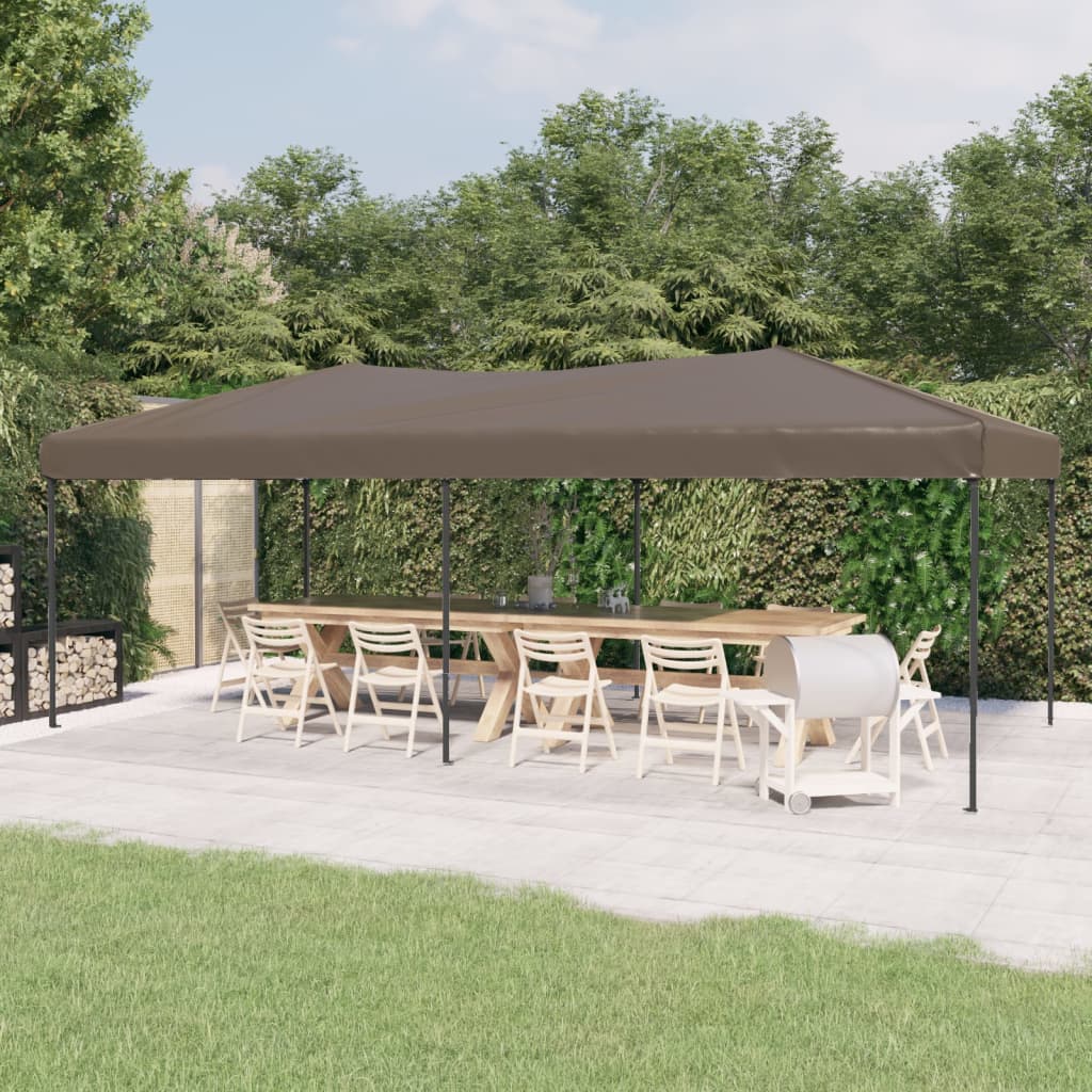 foldbart festtelt 3x6 m gråbrun billede