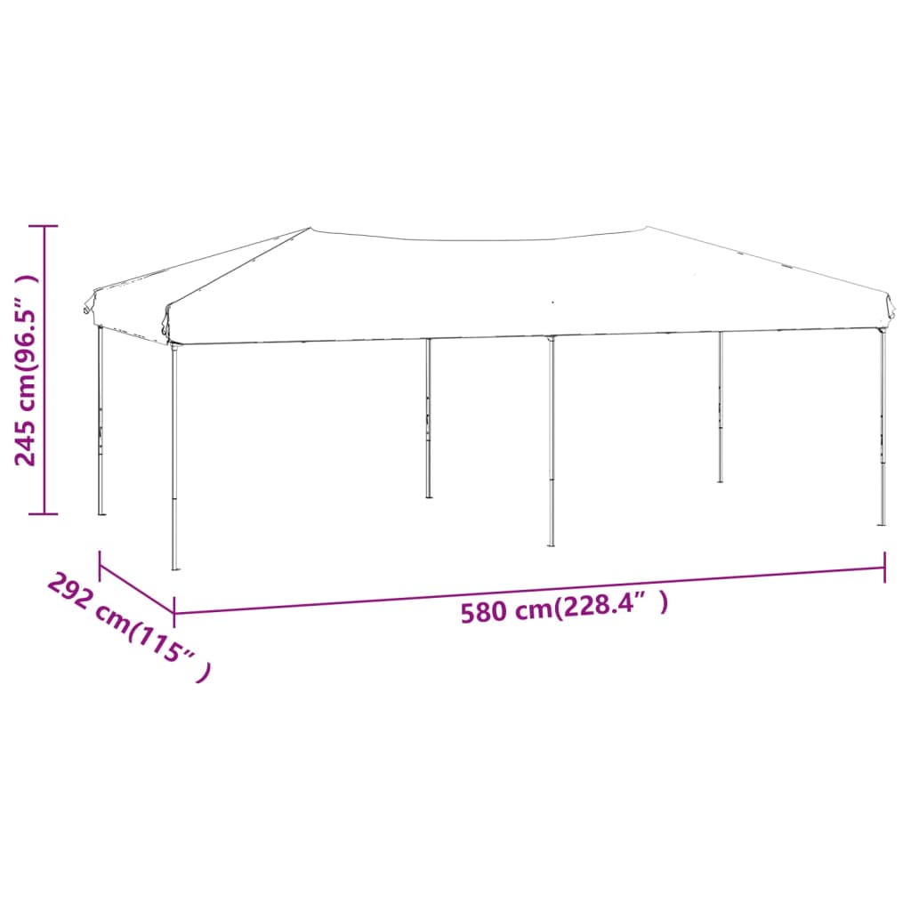 foldbart festtelt 3x6 m rød