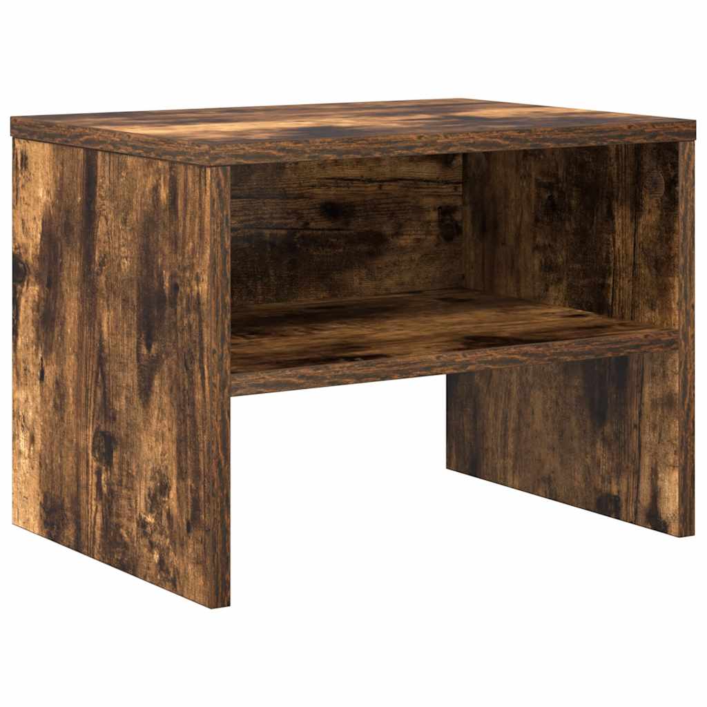 sengebord 40x30x30 cm konstrueret træ røget egetræsfarve