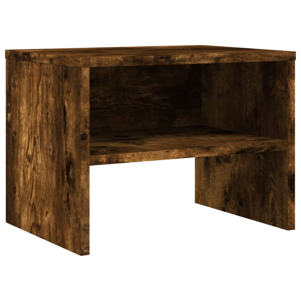 sengeborde 2 stk. 40x30x30 cm konstrueret træ røget egetræ