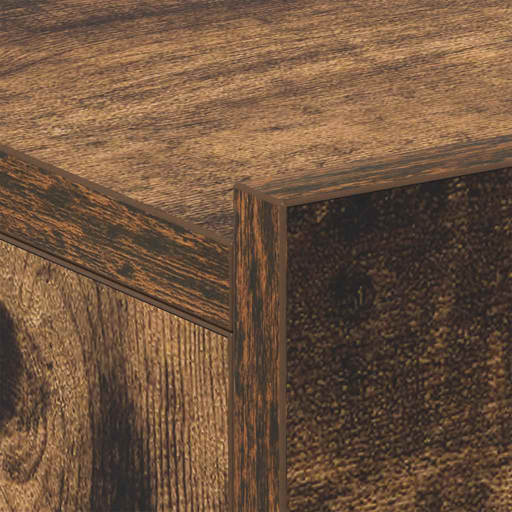 væghængte natborde 2 stk. 40x30x15 cm konstrueret træ røget eg
