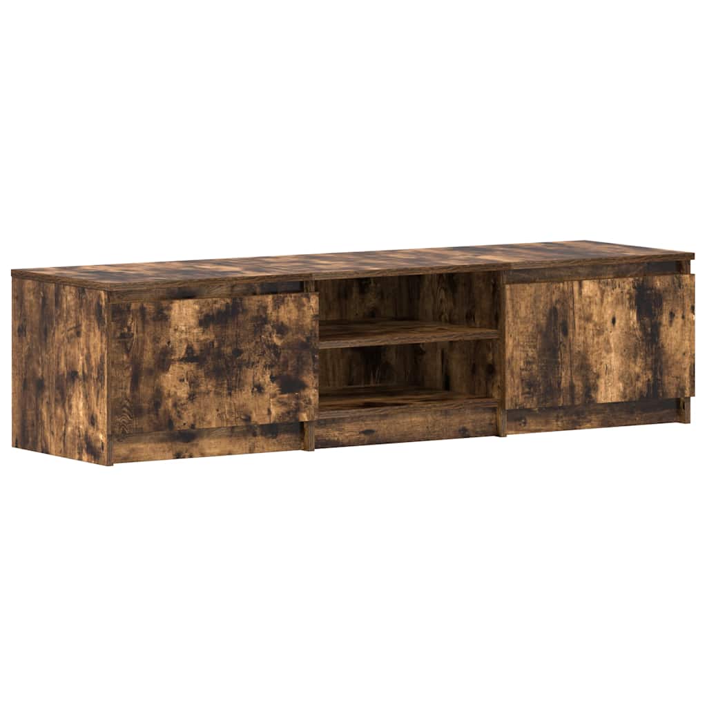 tv-bord 140x40x35,5 cm konstrueret træ røget egetræsfinish