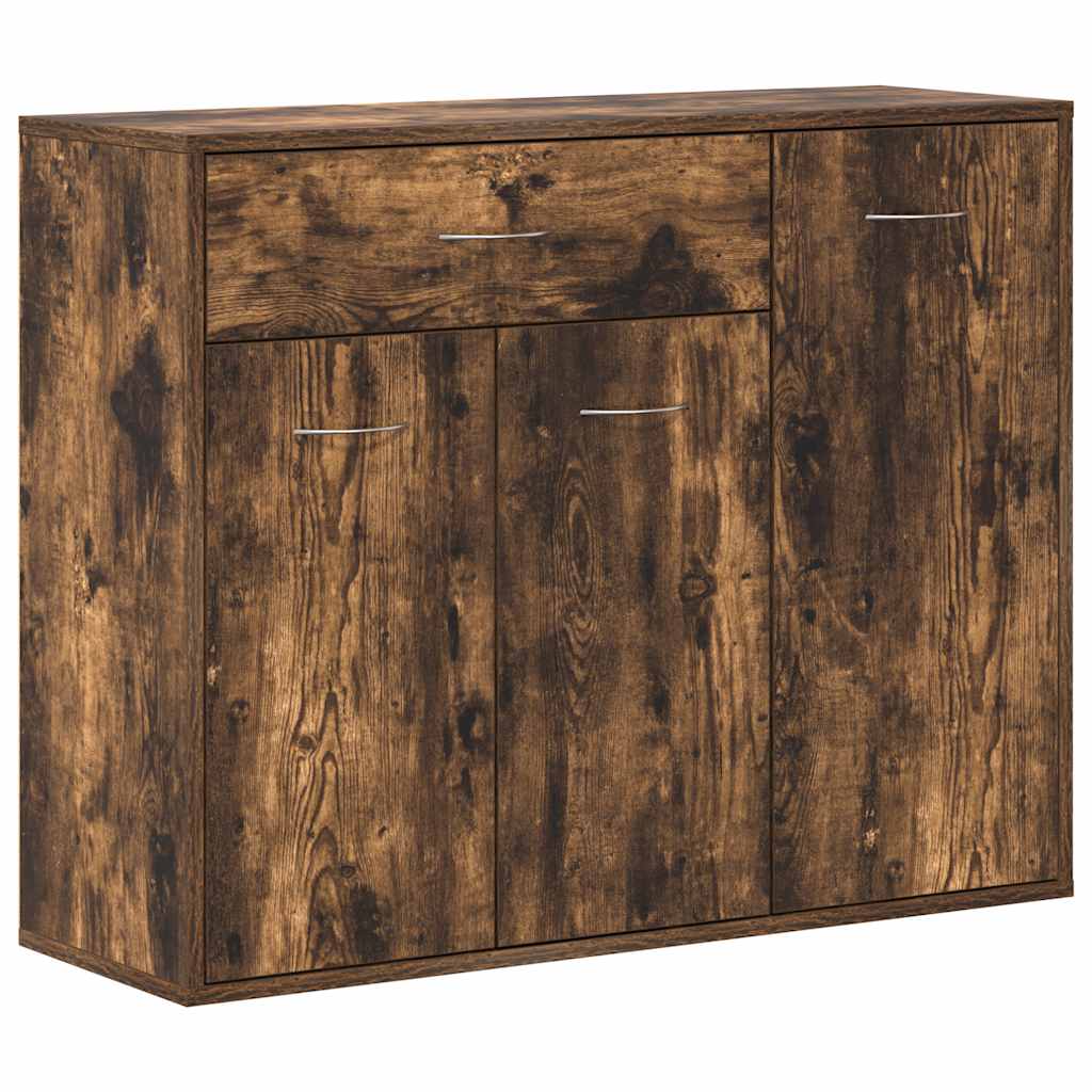 skænk 88x30x70 cm konstrueret træ røget egetræsfarve
