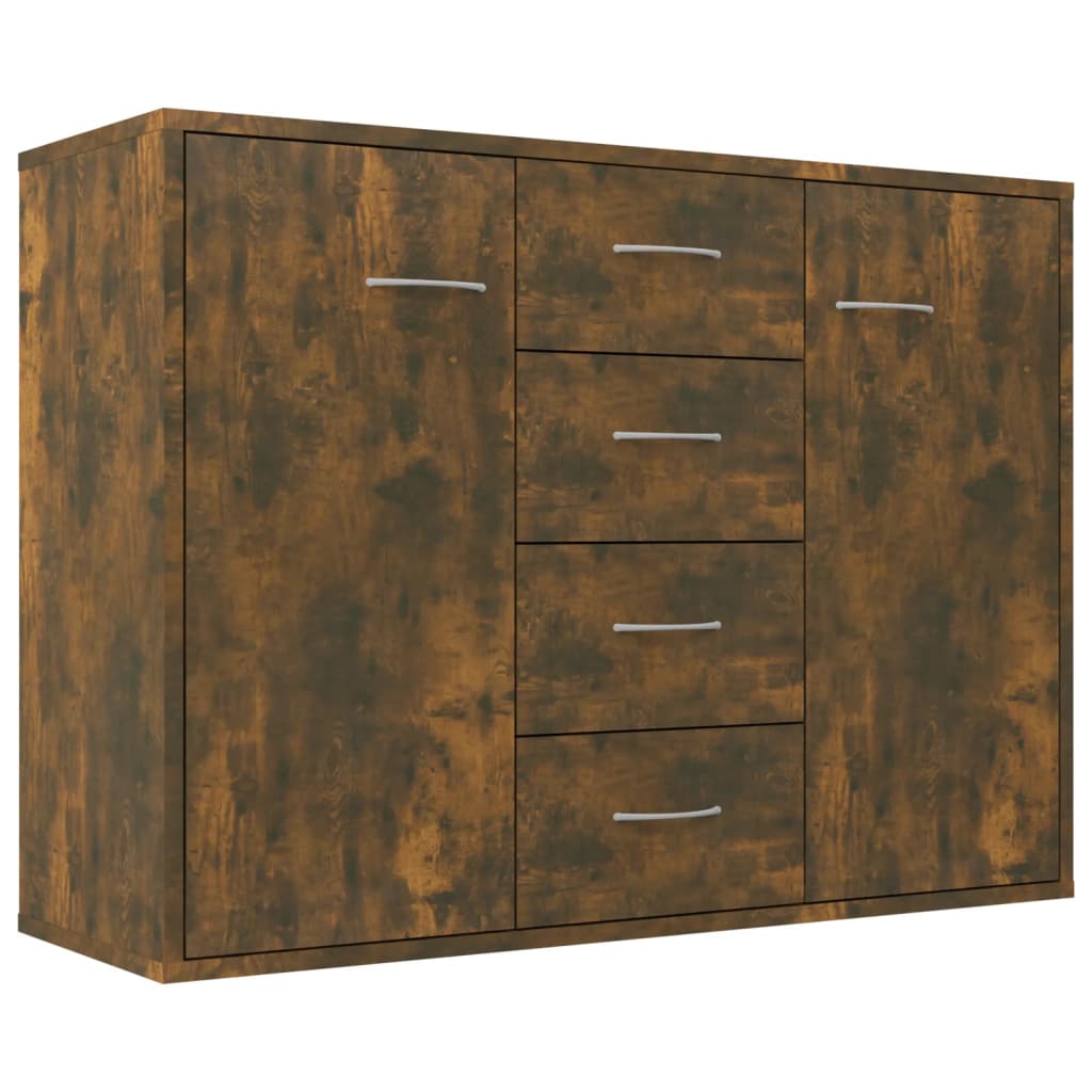 skænk 88x30x65 cm konstrueret træ røget egetræsfarve