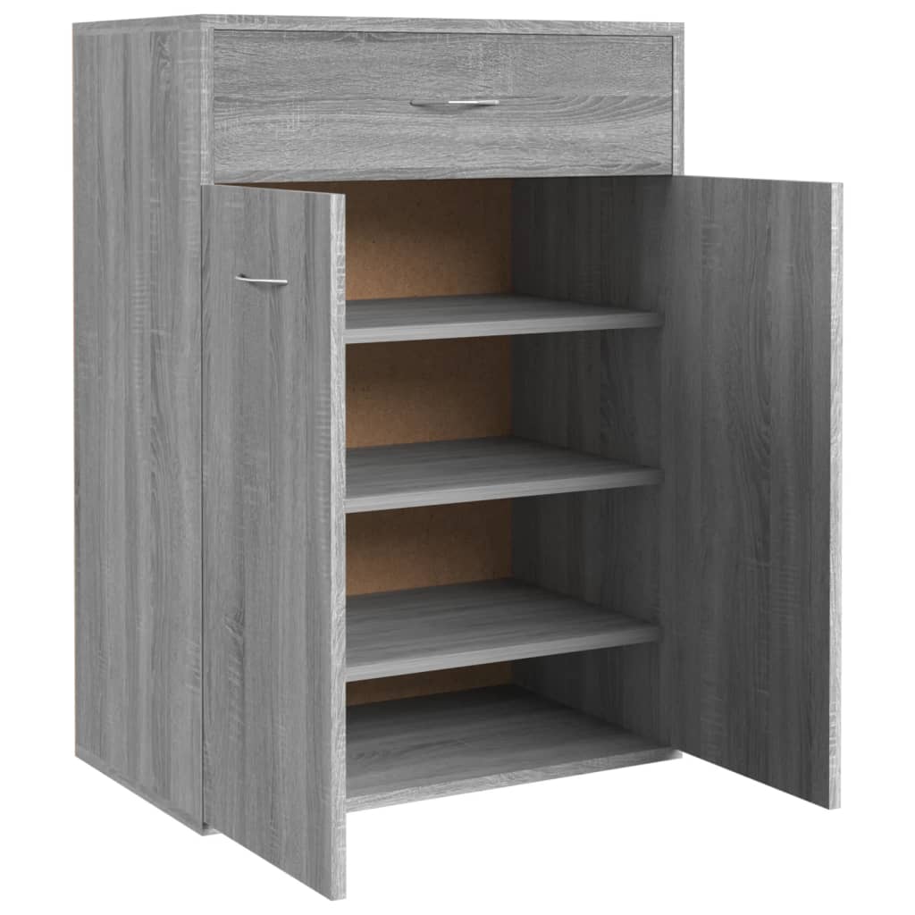 skoskab 60x35x84 cm konstrueret træ grå sonoma-eg