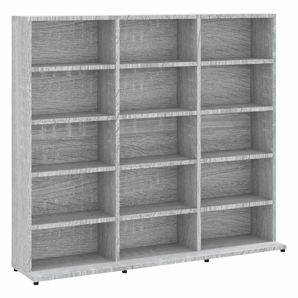 cd-reol 100x23x89,5 cm konstrueret træ grå sonoma