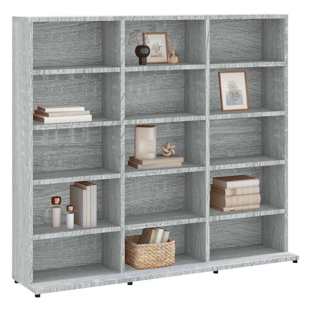 cd-reol 100x23x89,5 cm konstrueret træ grå sonoma