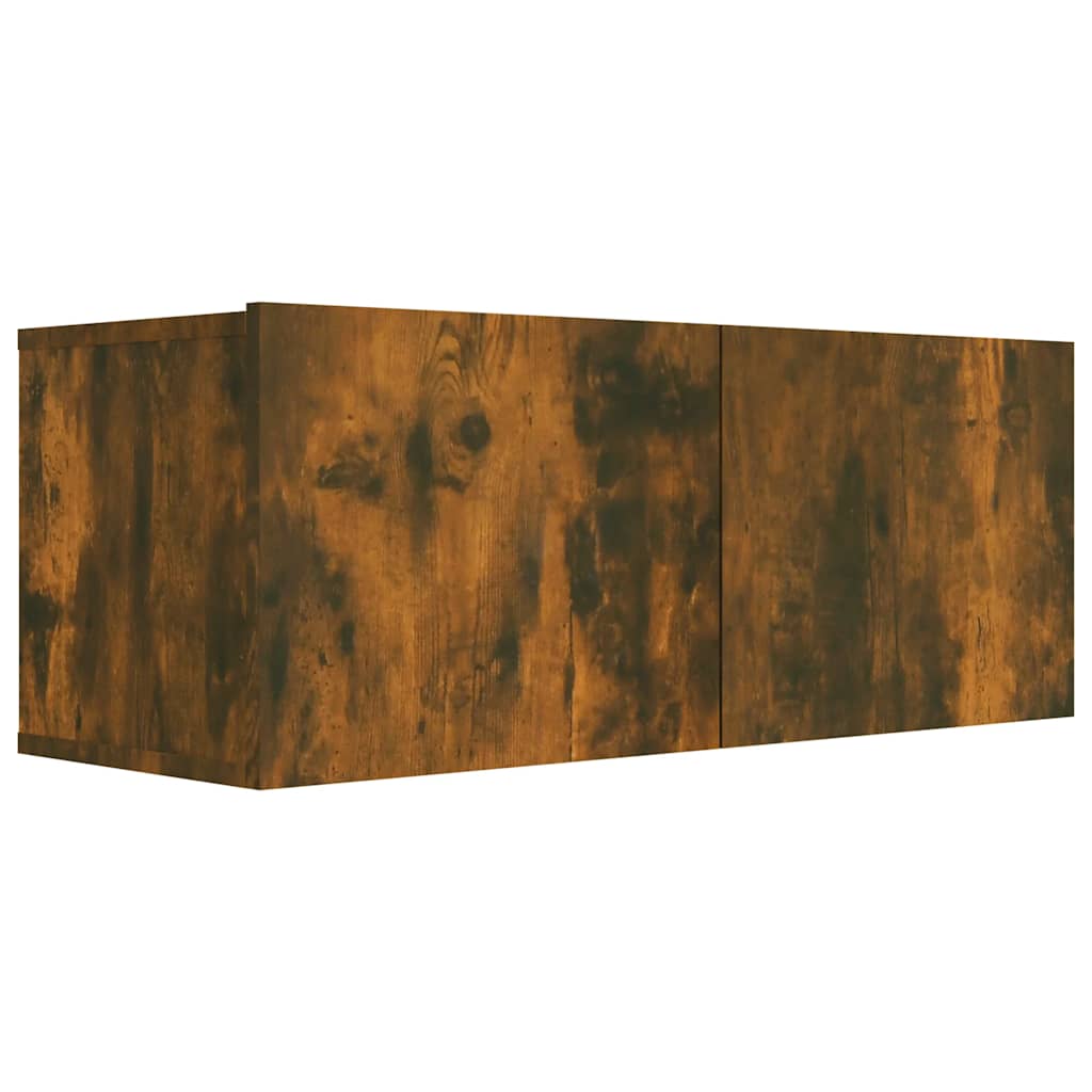 tv-bord 80x30x30 cm konstrueret træ røget egetræsfarve