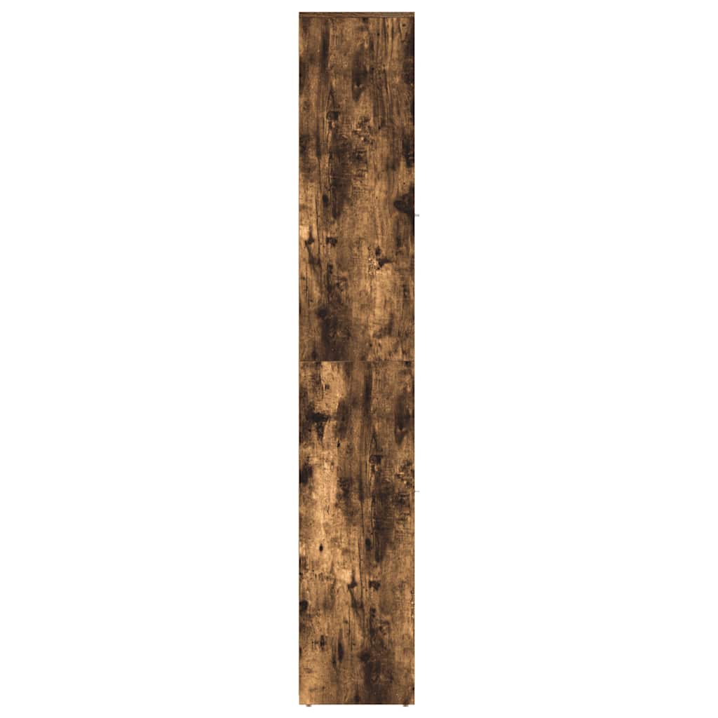 badeværelsesskab 30x30x183,5 cm konstrueret træ røget egetræ