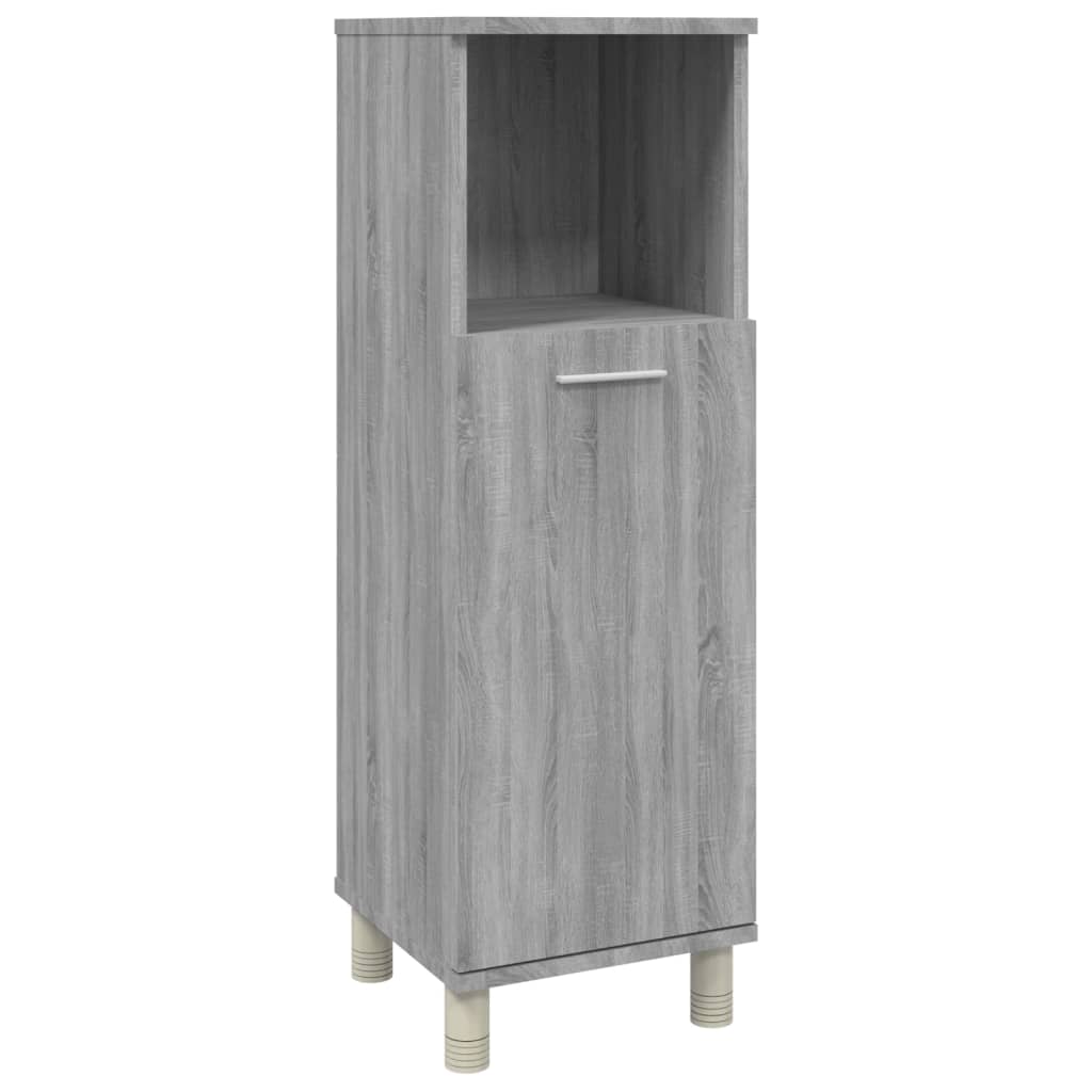 badeværelsesskab 30x30x95 cm konstrueret træ grå sonoma-eg