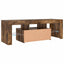 tv-bord med LED-lys 120x35x40 cm røget eg
