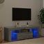 tv-bord med LED-lys 120x35x40 cm grå sonoma-eg