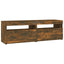 tv-bord med LED-lys 120x35x40 cm røget eg