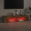 tv-bord med LED-lys 135x39x30 cm røget eg