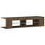 tv-bord med LED-lys 135x39x30 cm brun eg