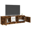 tv-bord med LED-lys 120x30x36 cm røget eg