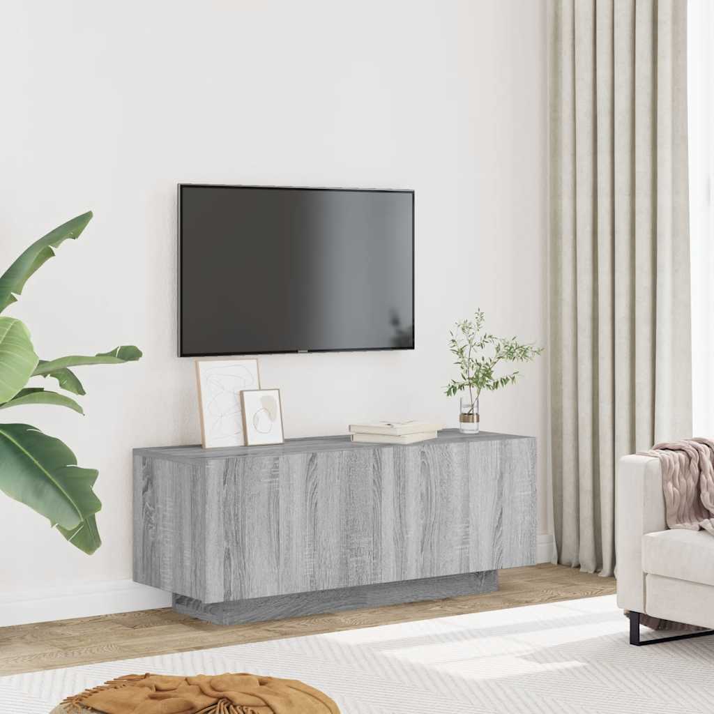 tv-bord 100x35x40 cm konstrueret træ grå sonoma-eg