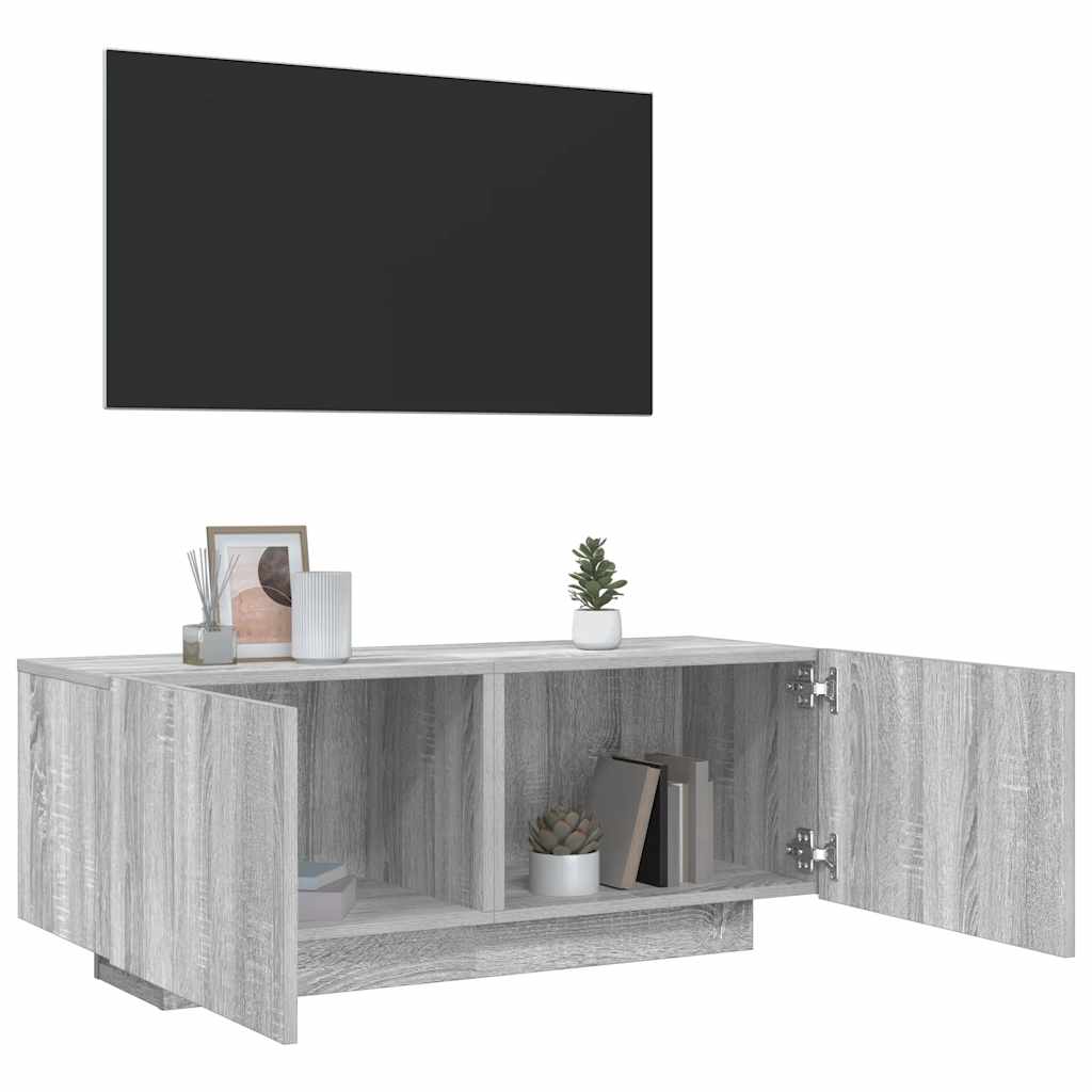 tv-bord 100x35x40 cm konstrueret træ grå sonoma-eg