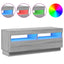 tv-bord med LED-lys 100x35x40 cm grå sonoma-eg
