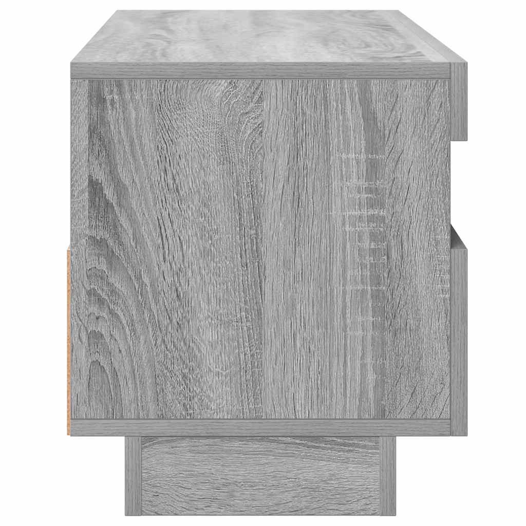 tv-bord med LED-lys 100x35x40 cm grå sonoma-eg