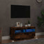 tv-bord med LED-lys 80x35x40 cm røget eg