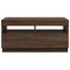 tv-bord med LED-lys 80x35x40 cm brun eg