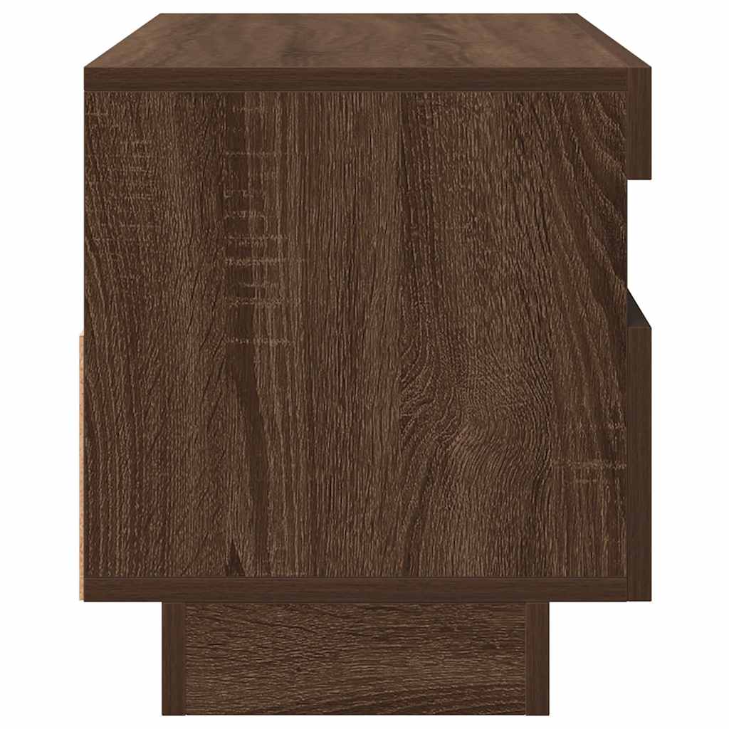 tv-bord med LED-lys 80x35x40 cm brun eg