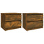 sengeborde 2 stk. 50x39x43,5 cm konstrueret træ røget egetræ